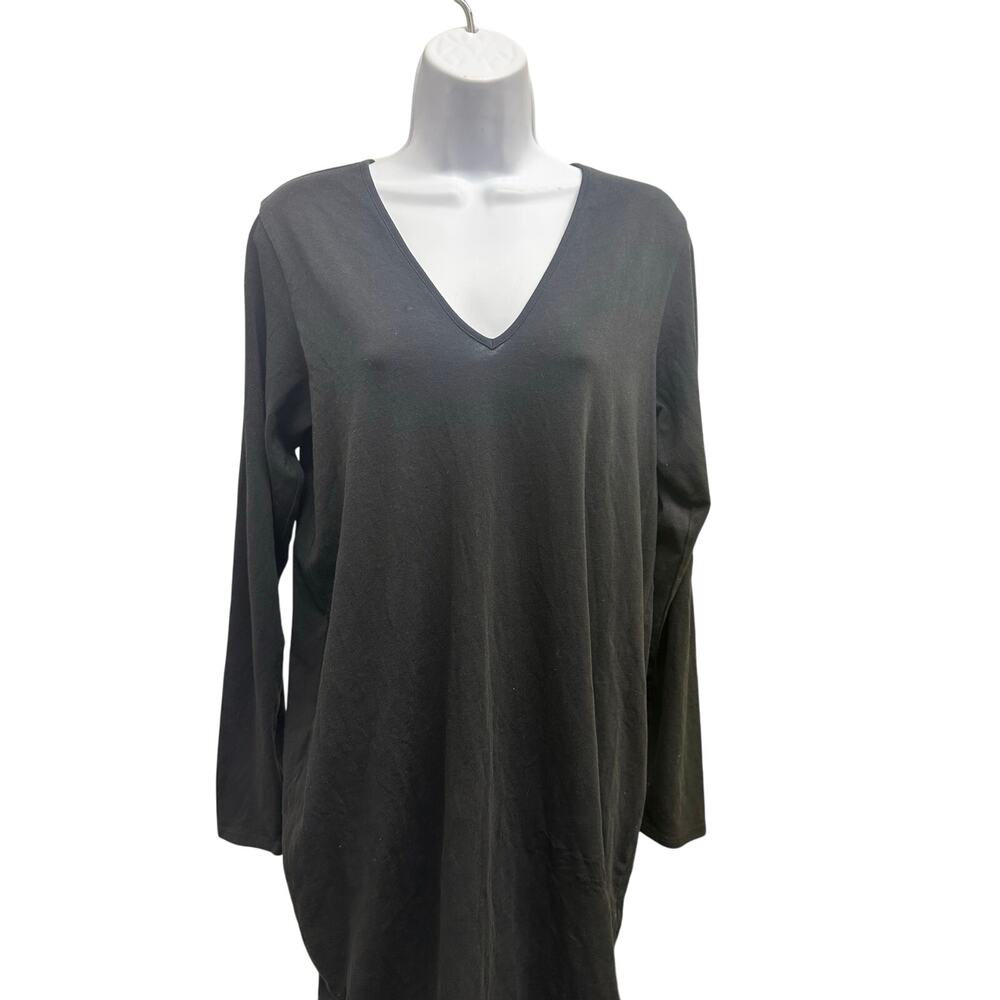 Iconic long sleeve v neck geneva univesal standard dress black xs